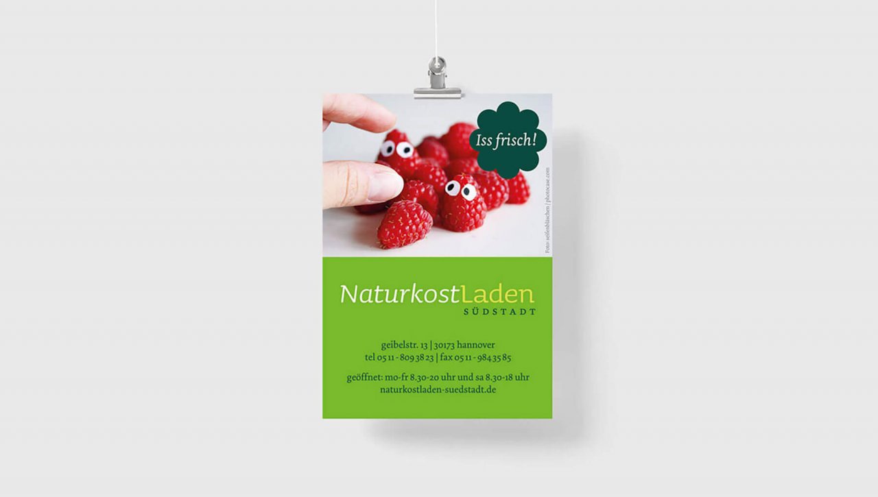 Arbeitsbeispiel Corporate Design Anzeigen - Naturkostladen Südstadt